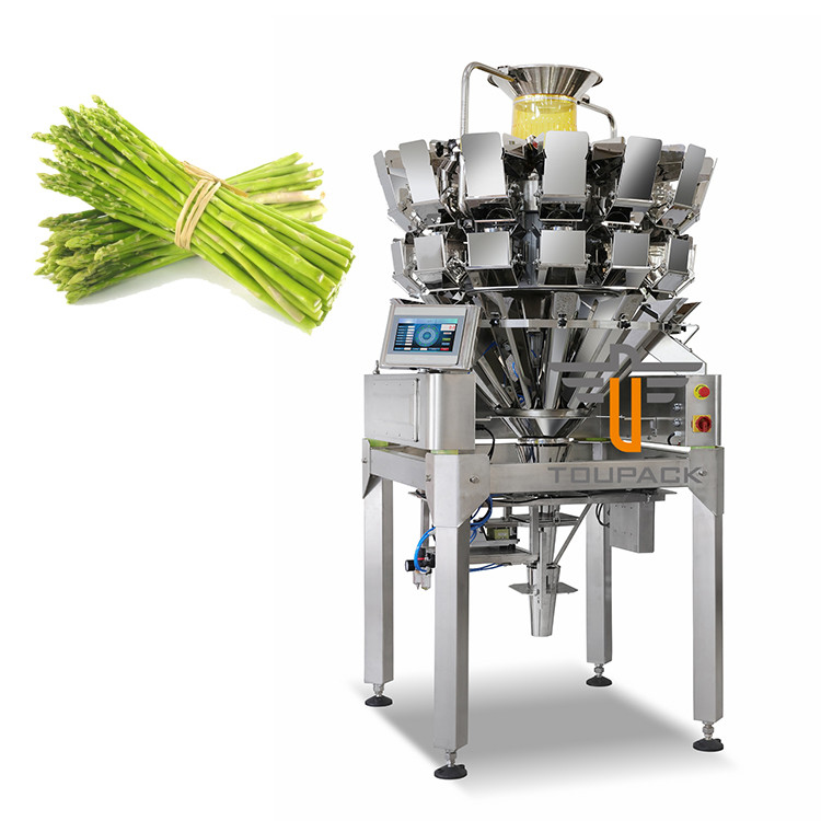 PLC Máy cân tự động Bao bì Long Strip Sản phẩm Asparagus 14 Head Multihead Weigher