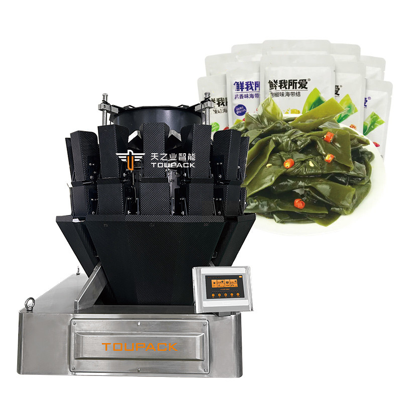 Tự động Kelp Screw Feeder kết hợp cân điền sản phẩm dính thực phẩm thịt cá thịt bò gà nhiều đầu cân