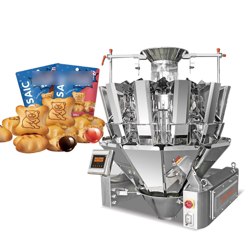 Máy cân và đóng túi nhiều đầu trái cây khô công nghiệp đậu phộng hạt hạnh nhân đậu chiên hạt cà phê đóng gói