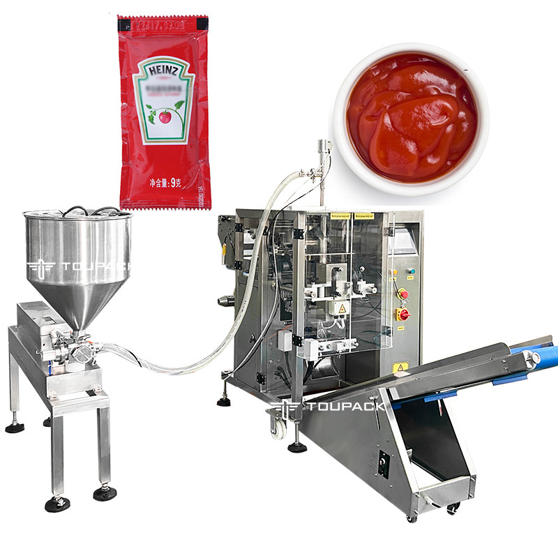 Túi 3 mặt tự động Túi gối Món mật ong nước sốt bơ đậu phộng Salad Dressing Ketchup Pack Máy dán