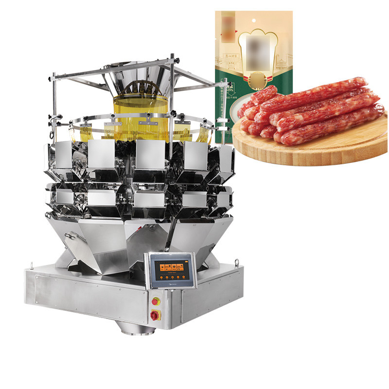 Frankfurt xúc xích nhiều đầu dây đai Feeder kết hợp cân nướng hot dog dây đai xúc xích cân đóng gói máy