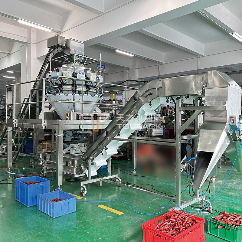 Frankfurt xúc xích nhiều đầu dây đai Feeder kết hợp cân nướng hot dog dây đai xúc xích cân đóng gói máy