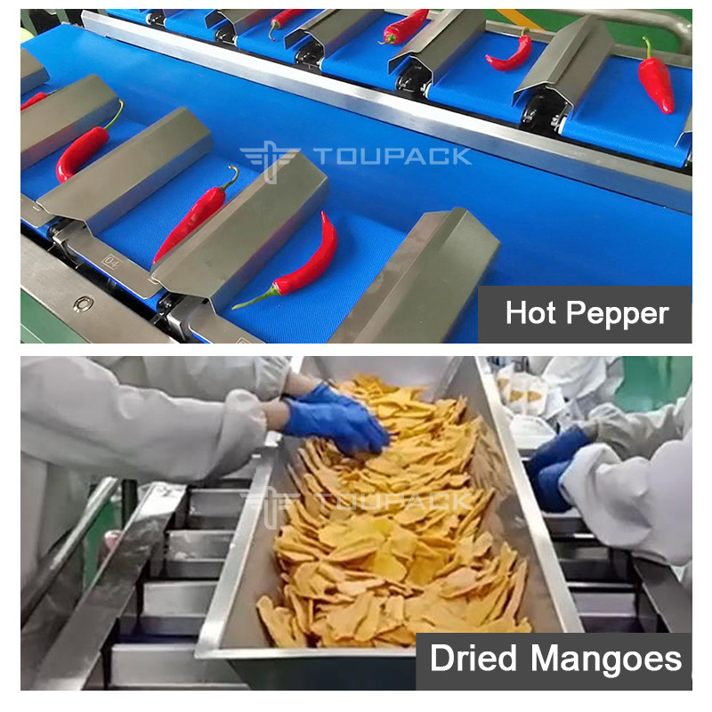 Frankfurt xúc xích nhiều đầu dây đai Feeder kết hợp cân nướng hot dog dây đai xúc xích cân đóng gói máy