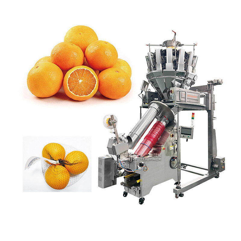 Máy cân trái cây nhiều đầu đặc biệt cho túi lưới cắt túi lưới trong suốt hoặc bán trong suốt