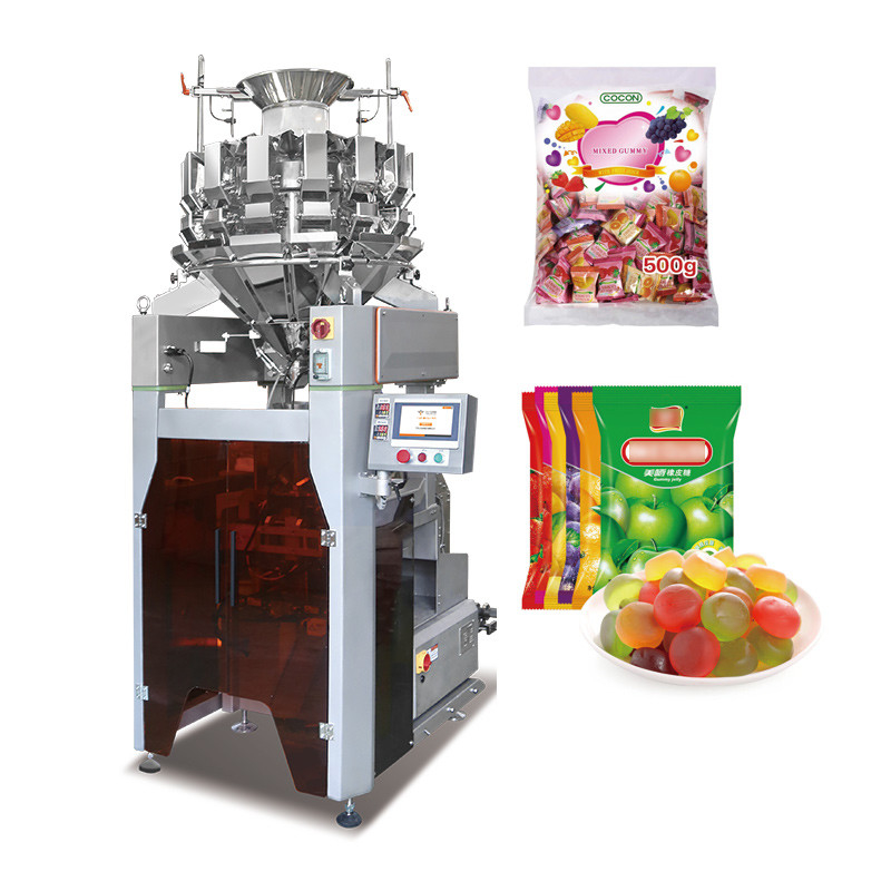 10/14 Hoppers Multihead Weigher Máy đóng gói hạt túi nhựa Máy đóng gói trọng lượng đa đầu dọc