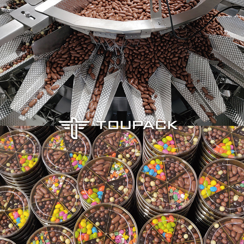 Tự động đứng lên túi Doypack cân đóng gói hạt hạt đậu phộng hạt dẻo Multihead cân máy điền