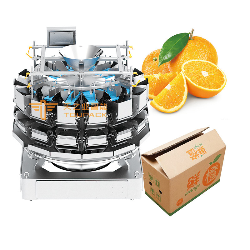 Combiweigh Multihead Weigher 500g 1kg 5kg Multihead Weigher Packing Machine Green Pepper Orange Packaging Machines For Cartons