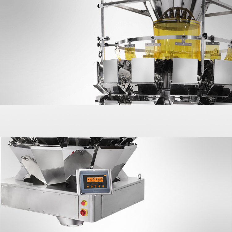 Máy đóng gói salad túi tự động tốc độ cao cho 14 đầu Máy đóng gói trái cây khô nhiều đầu