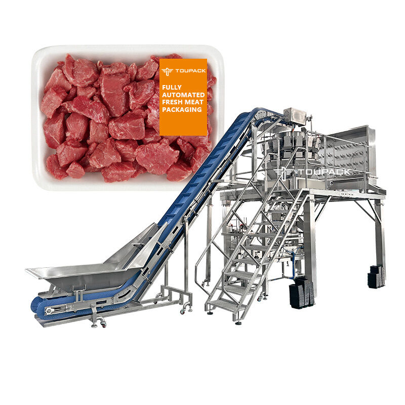 Máy cân kết hợp MAP Bao bì với Multihead Weigher cho thịt tươi và thức ăn sẵn