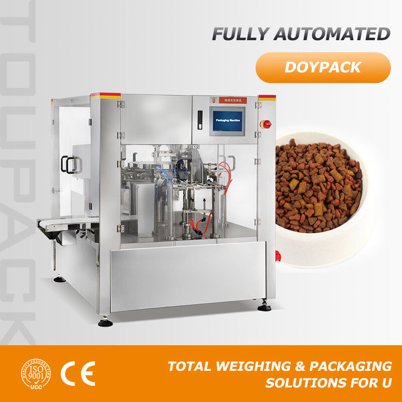 Máy đóng gói tự động quay Doypack cho hạt kẹo đồ ăn nhẹ thực phẩm thú cưng túi trước