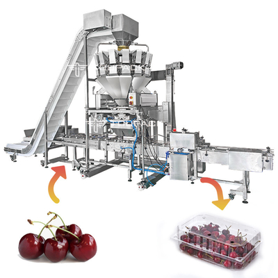 Máy đóng gói và cân trái cây nhiều đầu Dây chuyền sản xuất chiết rót tuyến tính Cherry