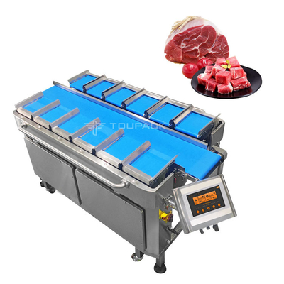 Máy đóng gói túi chân không quay Khối thịt bò Cân và hệ thống đóng gói Máy cân nhiều đầu