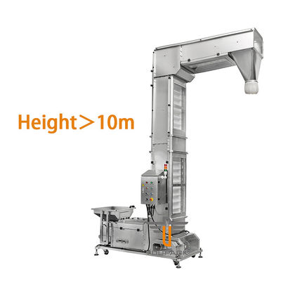 Thang máy hình chữ Z bằng thép không gỉ Chiều cao 10m cho đồ ăn nhẹ Bột hóa chất