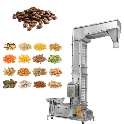 Băng tải thang máy gầu 304SUS Máy nghiền ngô Cà phê hạt di động Loại Z dọc có bộ nạp rung
