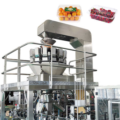 Độ chính xác Máy cân nhiều đầu tự động Động cơ Servo Lái xe Trái cây Rau Salad Máy đóng gói