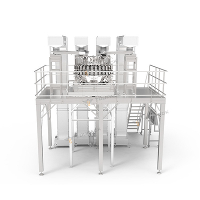 Máy đóng gói túi đệm tự động dọc Chips rau quả 32 đầu Multihead Weigher