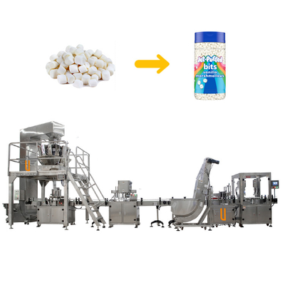 Hệ thống điền cân chai Marshmallow tự động Máy đóng gói đếm gấu cao su