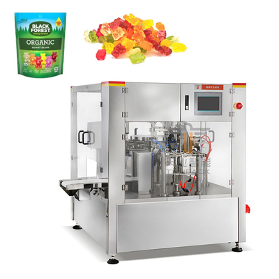 PLC Máy đóng gói túi trước sản xuất kẹo mềm kẹo kẹo kẹo gốm gấu đường túi niêm phong xoay máy đóng gói Doypack