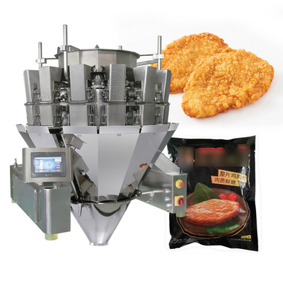 Tùy chỉnh Chiếc máy bao bì thịt rác thông minh Multihead Weigher Chiếc máy bao bì thịt cắt