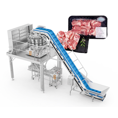 Ribeye Steaks Vít Multihead Weigher Thiết bị đóng gói hộp nhựa